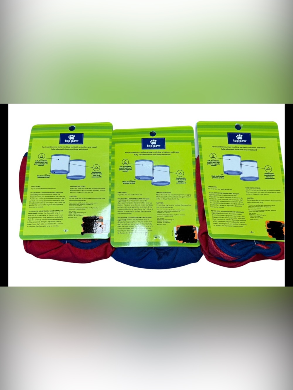 NWT TOP PAW Male Dog Cover Up Washable Wrap Diaper Belly Band bundle of 3 SZ L - Picture 3 of 5